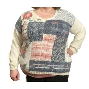 Vintage Shenanigans‎ Womens Knitted By Hand Crochet Cardigan Sweater Size M